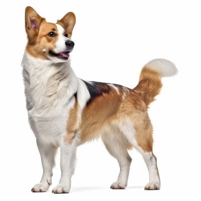 Full body image of a Cardigan Welsh Corgi